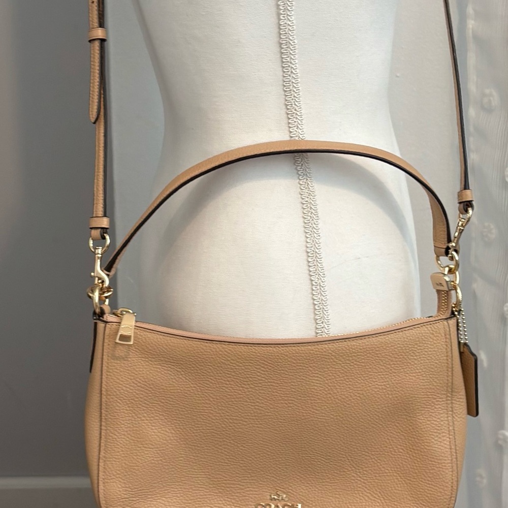 Coach Beige Leather Shoulder Bag